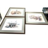 3 Framed prints by Dave Weston each framed measures approx 14 inches wide by 12 inches tall