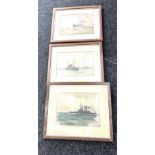 3 framed watercolours by N. B. Severn (early 20th Century) all 3 signed, , approx 52 x 42cm, mould