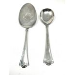 2 norway silver serving spoons