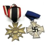 2 ww2 german medals inc 25 year service medal & merit cross with swords