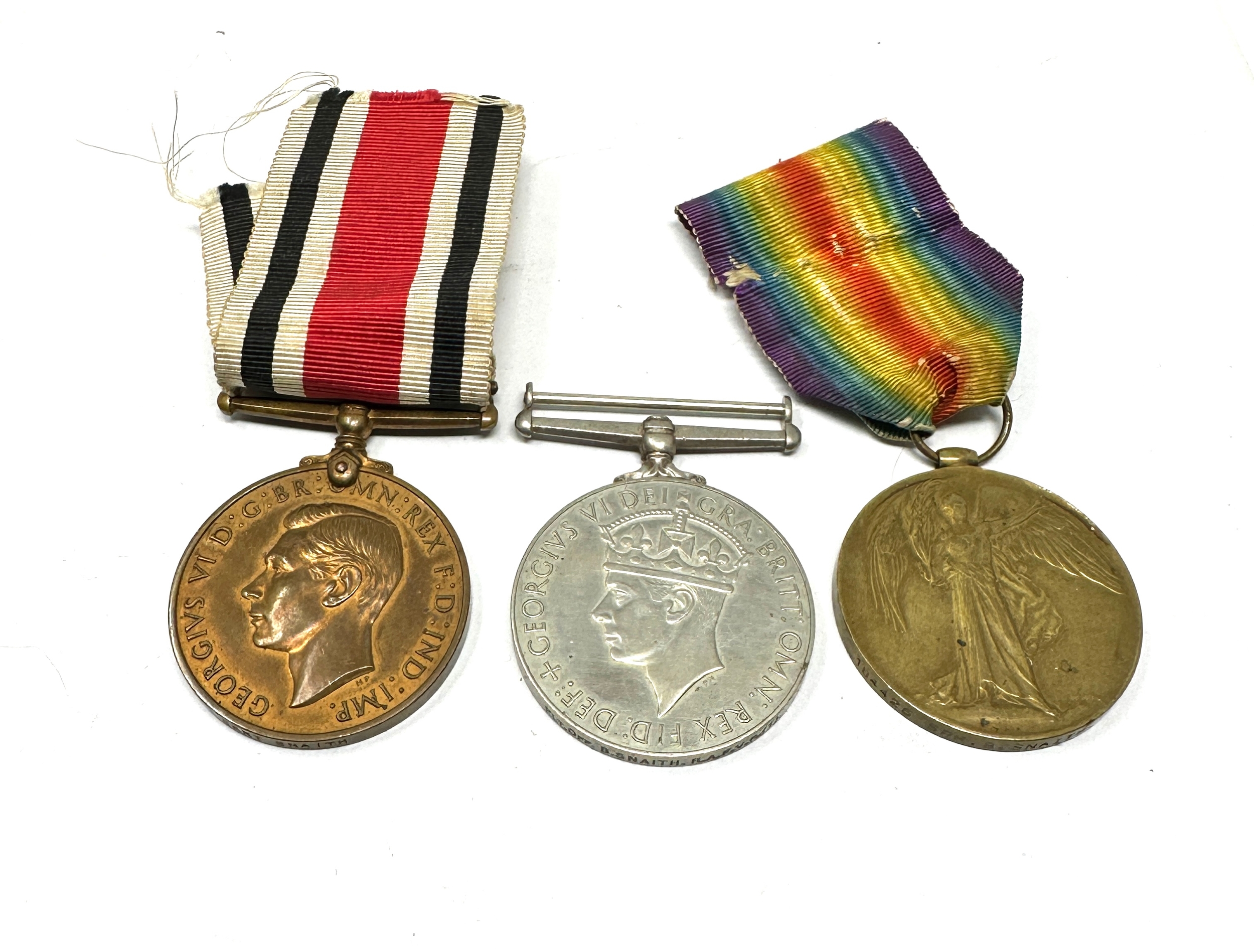 3 ww1 medals inc victory to 184425 spr b snaith r.e GV.1 special constable to b snaith and b.