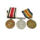 3 ww1 medals inc victory to 184425 spr b snaith r.e GV.1 special constable to b snaith and b.