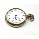 Buren lux gold plated open face pocket watch the watch is ticking