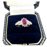 9ct gold ruby & diamond ring 3.3g