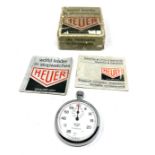 Boxed Heuer Trackmate stop watch the watch is ticking