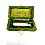 Boxed silver fruit knife and silver expanding tooth pick