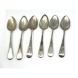 6 georgian silver tea spoons