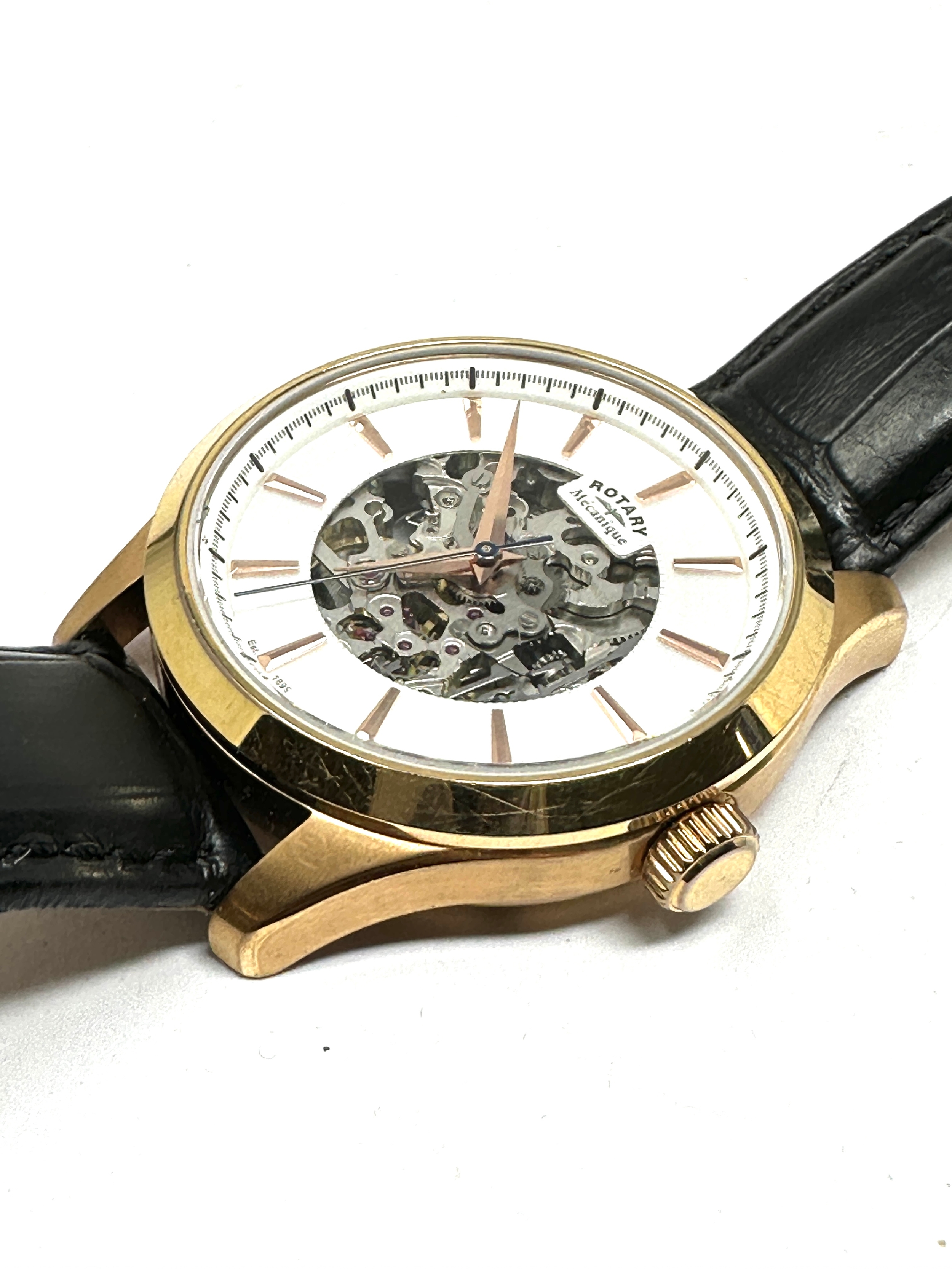 Rotary skeleton dial automatic gents wristwatch the watch is ticking - Bild 2 aus 4