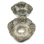 2 antique silver sweet dishes Birmingham silver hallmarks