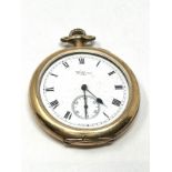 Waltham rolled gold open face pocket watch the watch is ticking