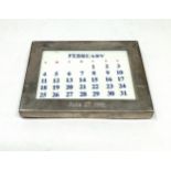 Vintage tiffany & co silver framed calendar no back stand measures approx 9.5cm by 7cm engraved to