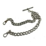 Antique silver Double Albert Watch Chain With One Replacement Dog Clip (54g)