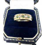 9ct gold emerald & diamond ring 3.4g