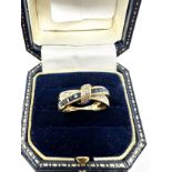 9ct gold sapphire & diamond ring 3.6g