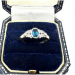 9ct gold sapphire & diamond ring 3g