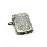 Antique silver vesta case