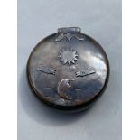 Early 18th century antique brass combination snuff / tobacco box diameter 9cm