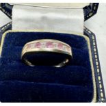 9ct gold pink sapphire & diamond ring 3g