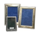 3 vintage silver picture frames largest measures approx 20cm by 15cm