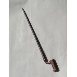 Early 19th century brown bess spike bayonet with unit markings length 53cm