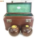 Set of vintage lawn bowls