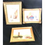 3 Framed pictures/ prints largest measures approximately 12.5 inches by 9.5 inches