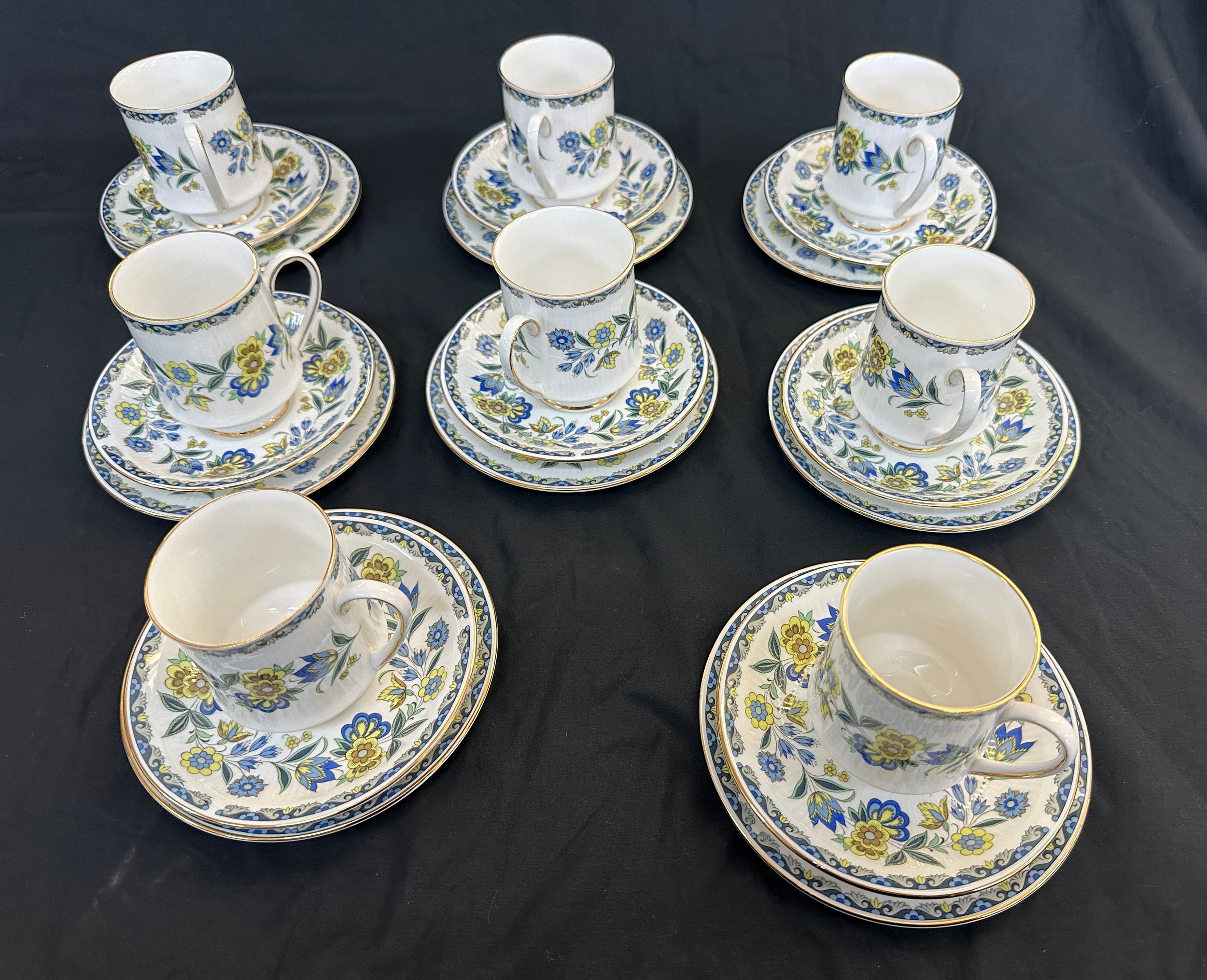 8 saucers and cups of Paragon Majesty the Queen Emma Potters