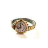 Vintage 18ct gold Rolex Lanco ladies wristwatch, winds up and ticks no warranty given