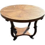 Mahogany inlaid centre table diameter 35 inches by 24 inches tall