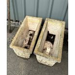 Pair of concrete garden planters