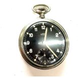 German WW2 military ARSA pocket watch with black dial, Military markings to the back D4869H, winds