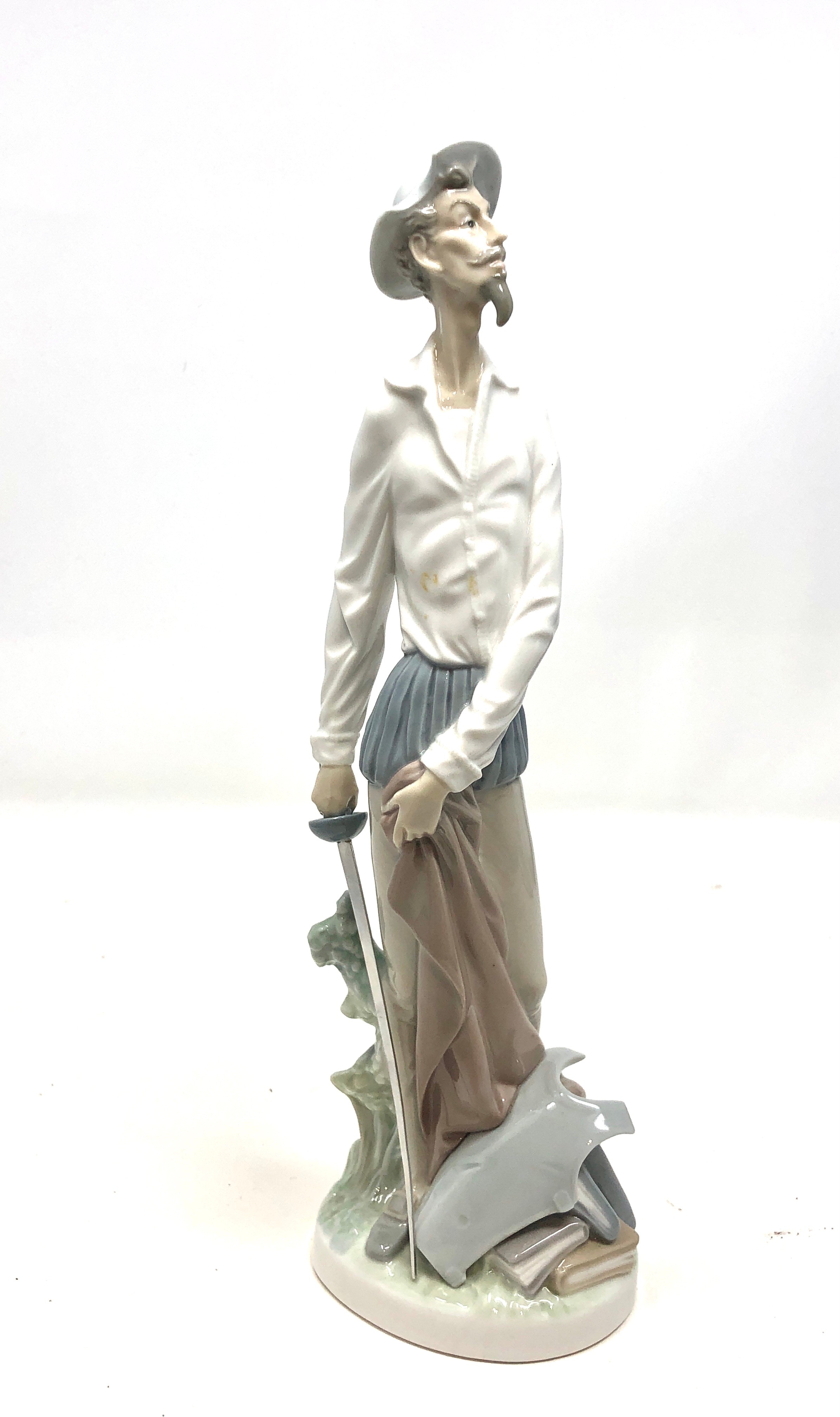 large lladro man with sword figure measures approx 30cm high good condition