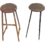 2 vintage bar stools, height approximately 28 inches tall