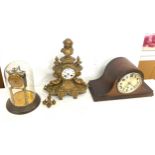 Selection of vintage mantel/ carriage clock all untested tallest measures 15 inches tall