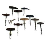 10 Assorted antique corkscrews