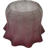 Cranberry glass oil lamp shade measures approximately 6 inches tall, burner diameter