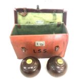 Set of vintage lawn bowls