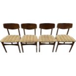 Four teak retro Nathan dining chairs