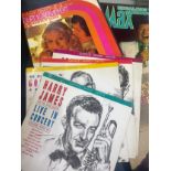 Selection of assorted LPs includes harry james, Bert kaempeert etc