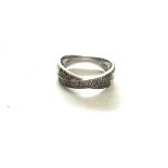 9ct white gold and diamond ladies ring, approximately 0.38cts, UK size T, approximate weight 5.9g