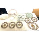 Selection of part tea services/ plates etc