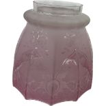 Victorian cranberry glass oil lamp shade measures approx 7 inches tall by 8.5 inches diameter