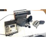 Selection of assorted electrical items includes ricoh 35 xf camera, Hacker Hunter, hama camera etc