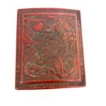 Antique Chinese red cinnabar lacquered box