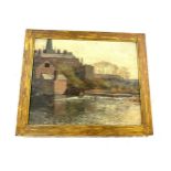 Vintage framed painting of Leicester, By George M Newton frames measures approximately 23 inches