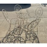 Metal outdoor table and four chairs