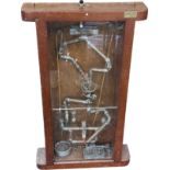 Vintage cased ball bearing game, approximate case measurements: Height 28 inches, Width 18 inches,