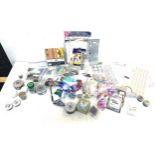 Selection of craft items includes stickers, beads, craft stickers, ribbons etc