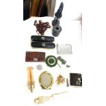 Selection of collectable items includes compacts, brush set, lead soldiers etc