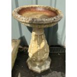 Concrete garden bird bath